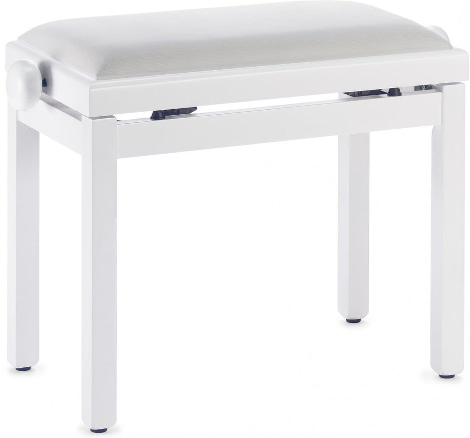 PBF39-WHM-VWH - Stagg PBF39 adjustable piano stool Matt white, with white velour seat