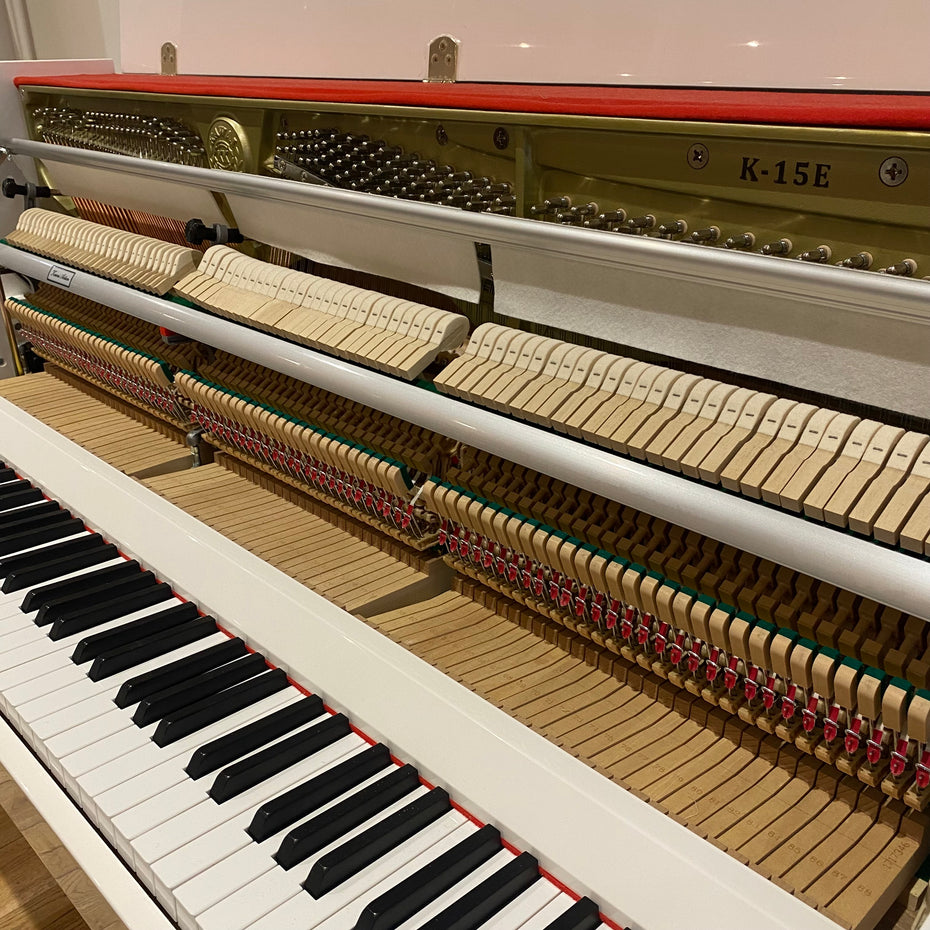 IK-2ND9880 - Pre-owned Kawai K-15 upright piano in polished white Default title