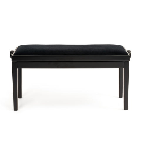 BG270-BS-BK - Hidrau BG270 'Geneva' adjustable duet piano stool Black satin, black velvet